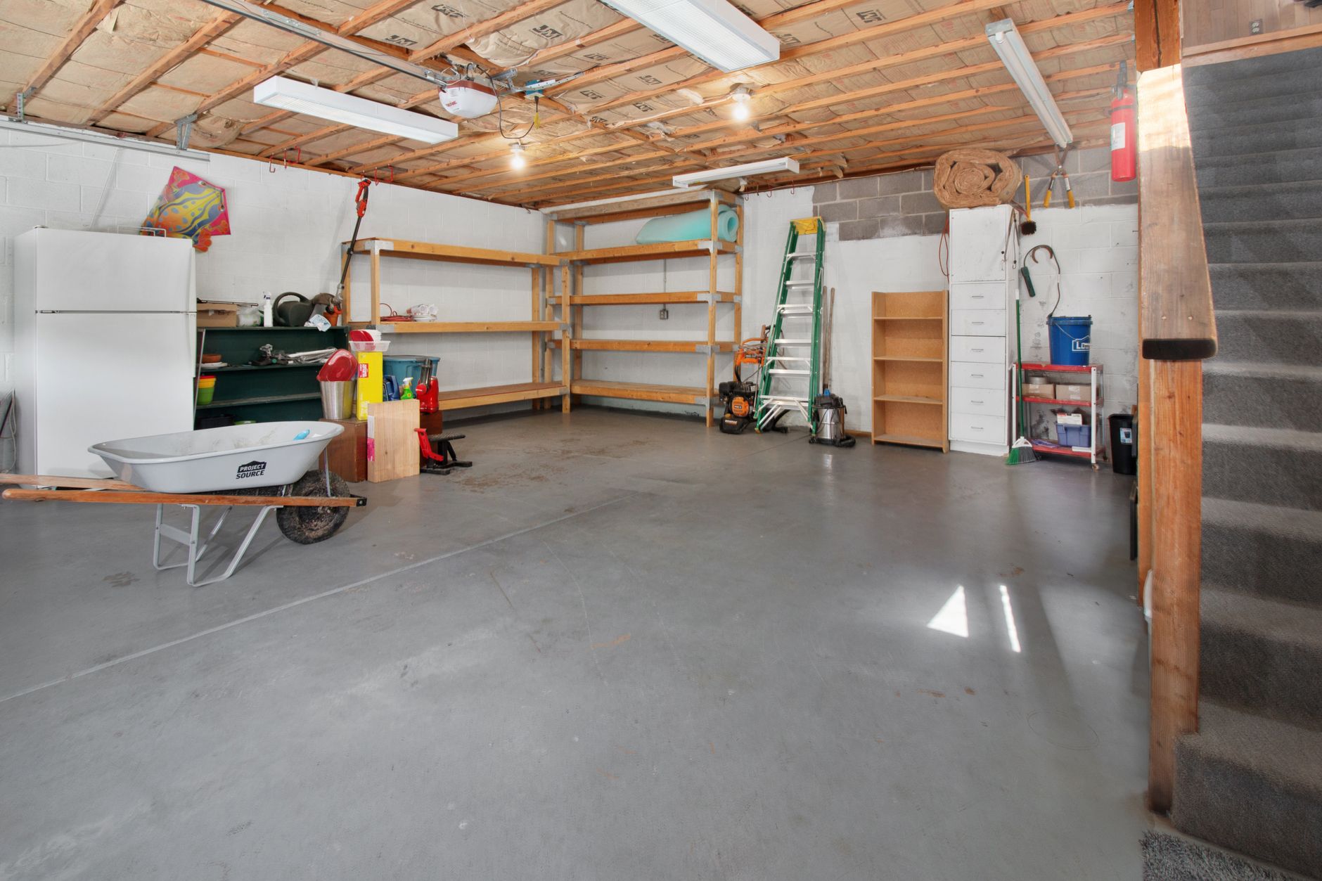 Inside a Charlotte garage